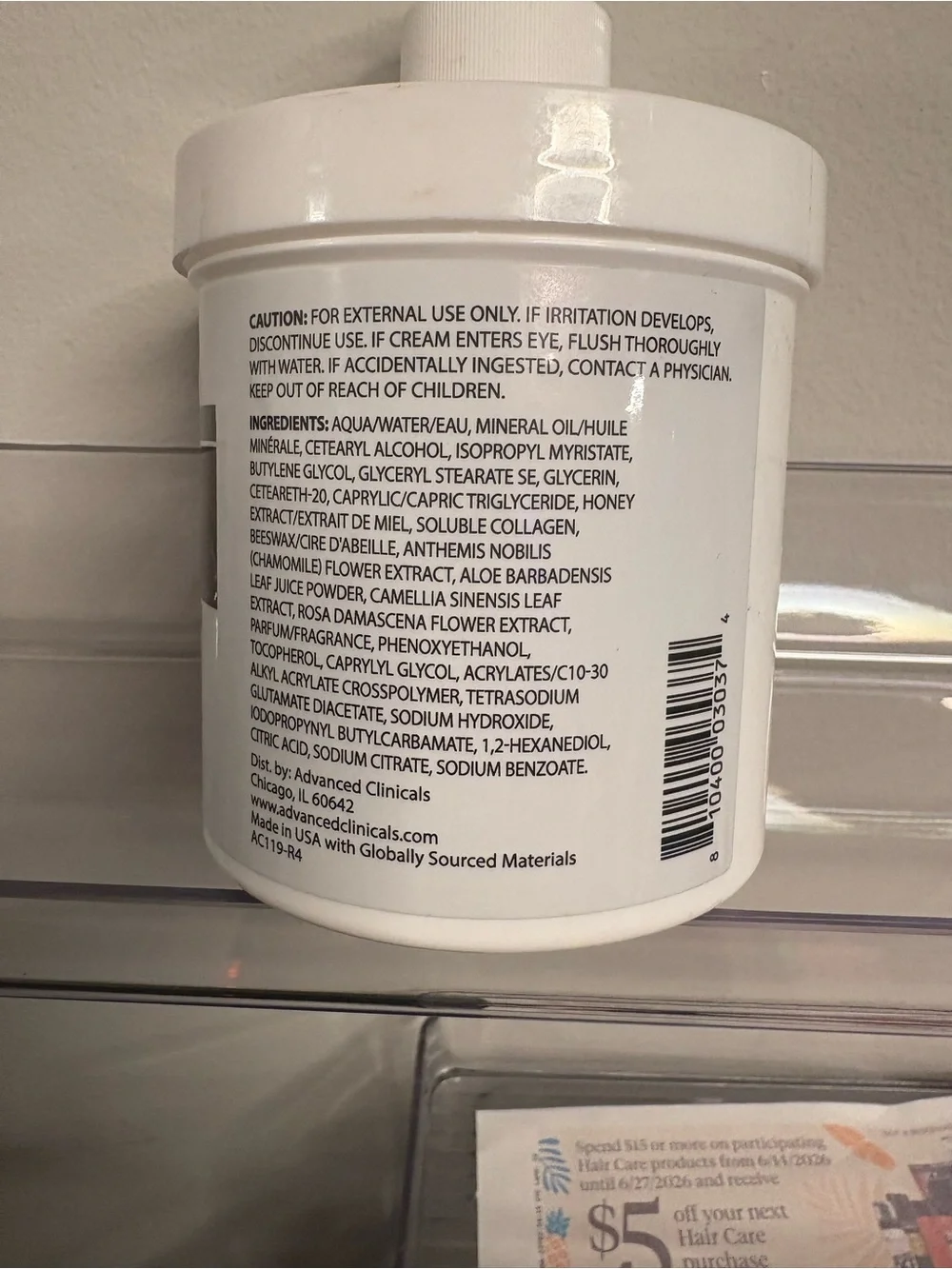 Advanced Clinicals Manuka Honey Restore + Hydrate Body Cream